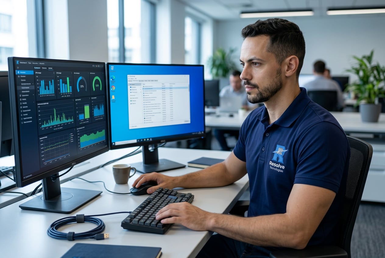 Computador travando na empresa: quando é problema de hardware, sistema ou rede?