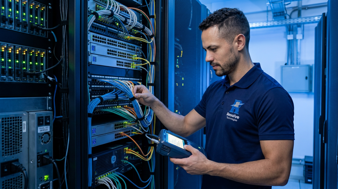 Certificação de cabos de dados no Rio de Janeiro: CAT6, cabeamento estruturado e relatório As-Built