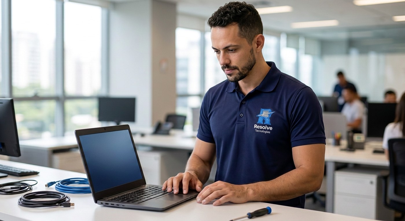Notebook lento na empresa: quando é manutenção, troca ou configuração?